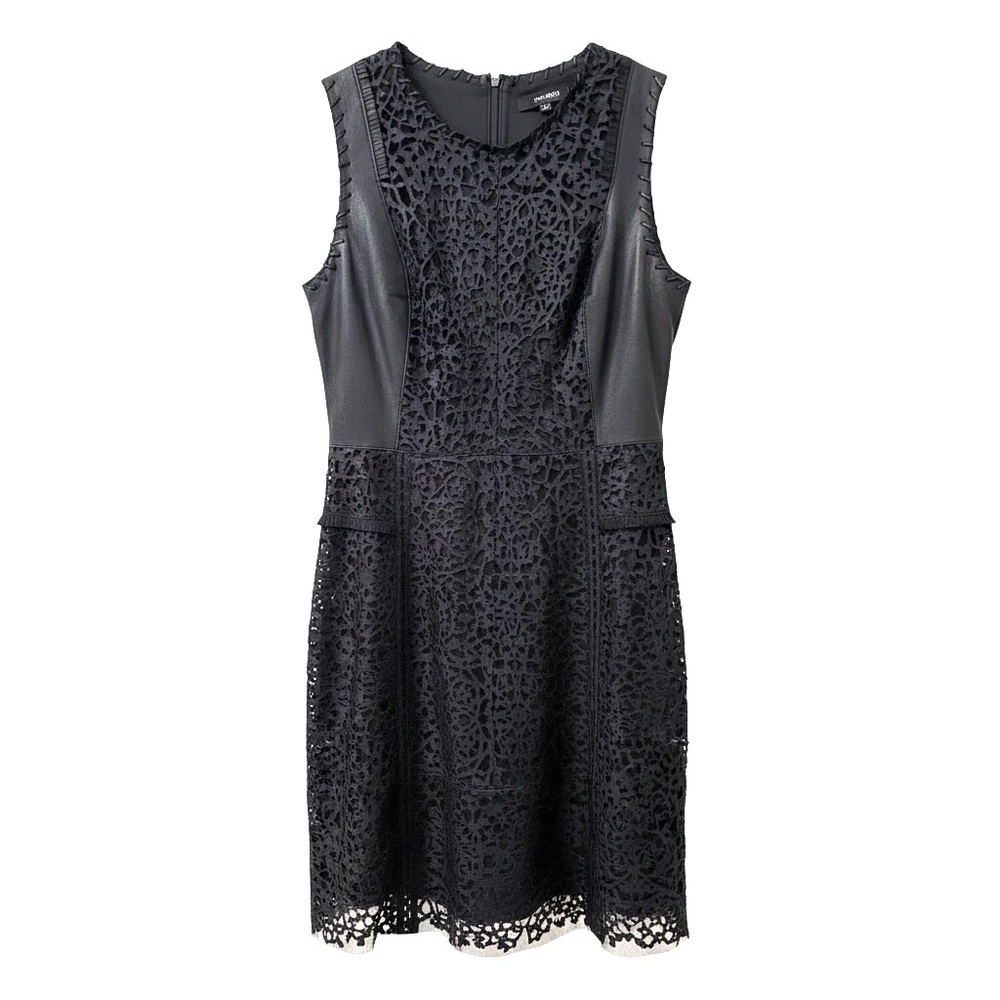 Black 100% genuine leather laser cut Kobi Halperin dress. Size L.